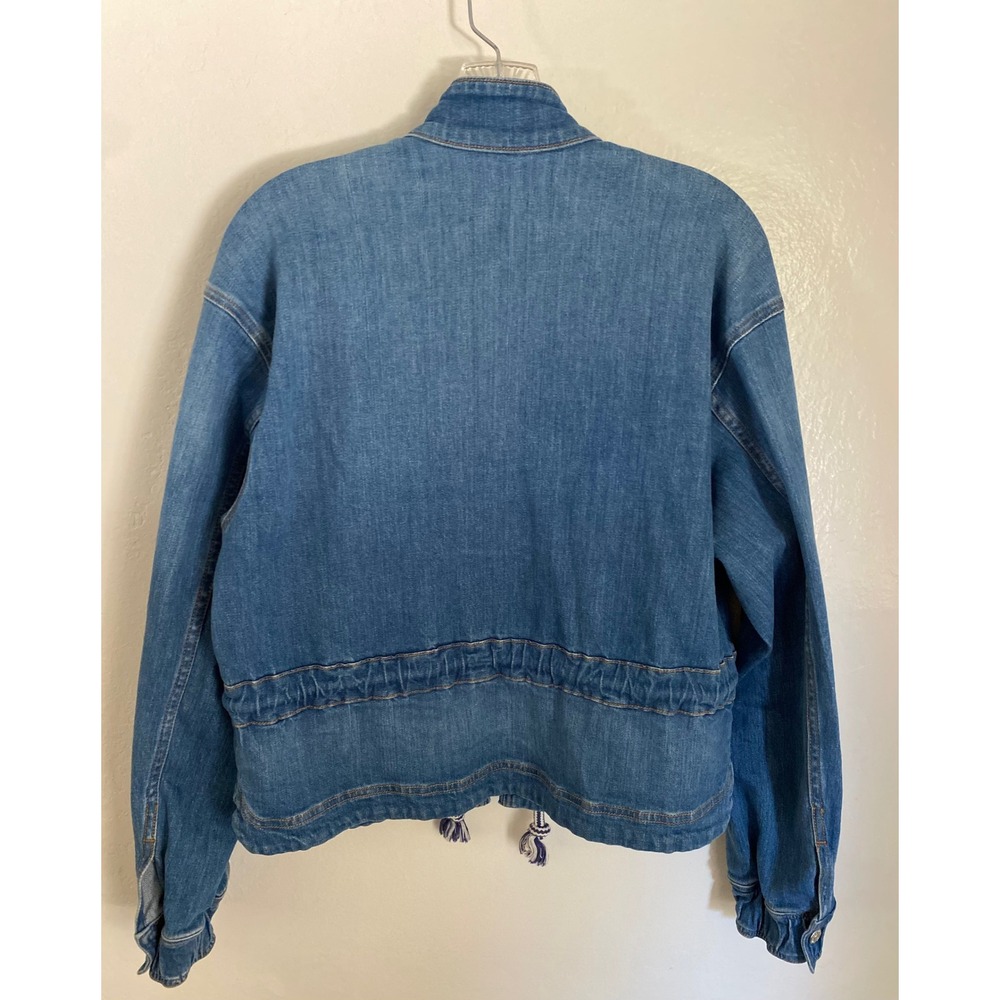 Veronica Beard Roz Drawstring Denim Jacket Astra Wash Blue XS - Picture 7 of 16